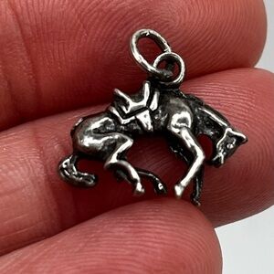Vintage Sterling silver bronco bucking horse rodeo charm pendant